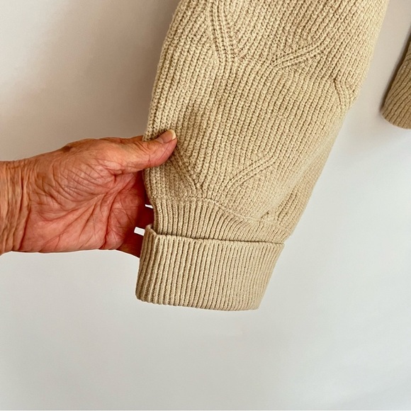 Mock Turtleneck Taupe Sizes S,M & L Chic Extra Long Sleeve - Picture 4 of 14